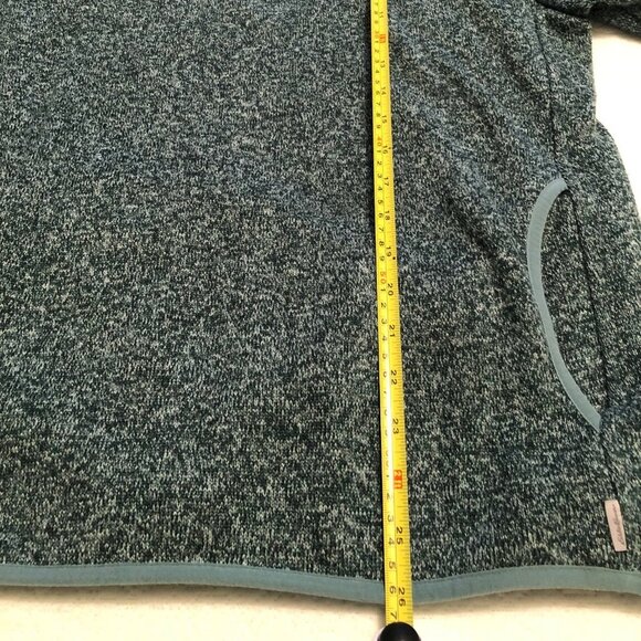 Eddie Bauer Jacket Women XL Sea Green Knit Snap Fleece Pullover Long Sleeve - Picture 7 of 8